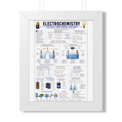 Electrochemistry Poster — Framed Educational Chemistry Wall Chart
