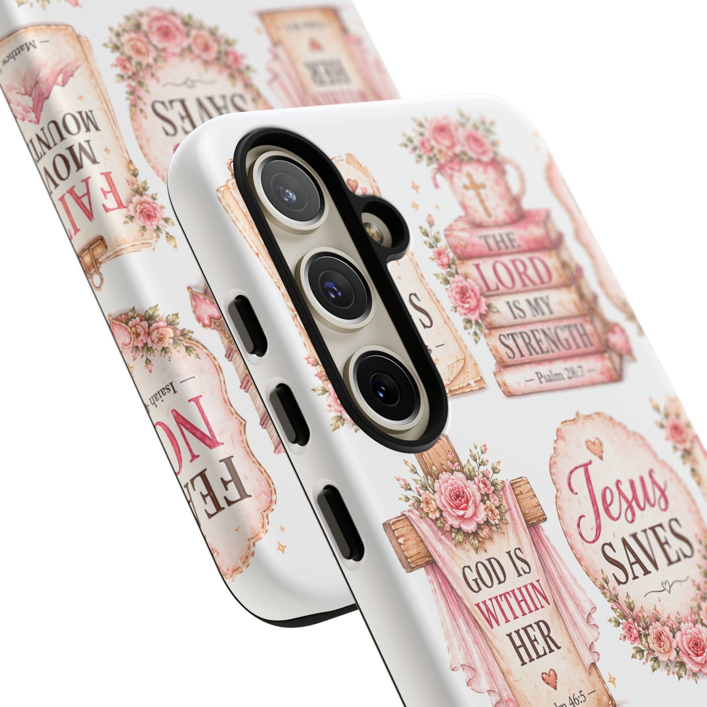 Faith Phone Case — 'Jesus Saves' Floral Christian Scripture iPhone Case