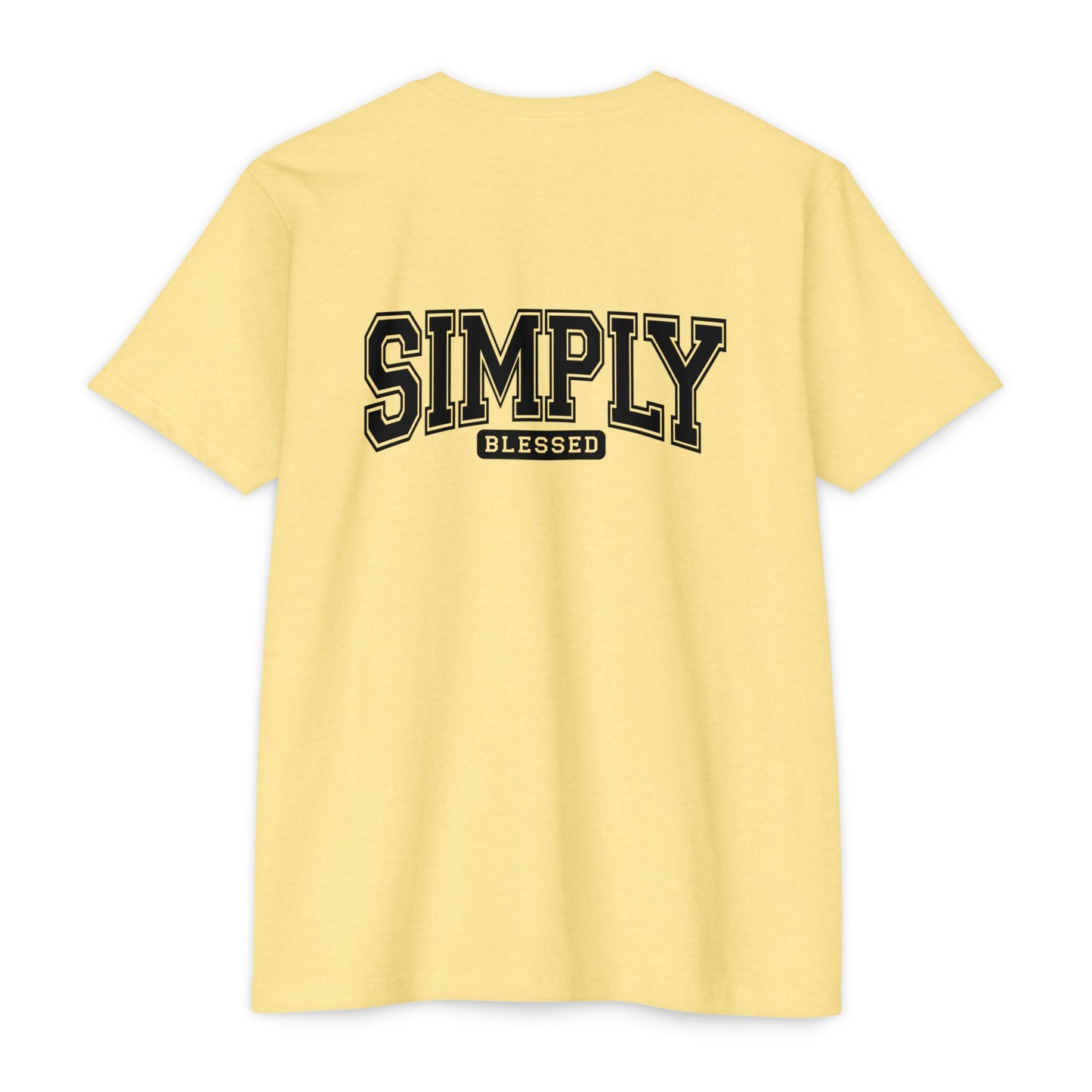 Simply Blessed T-Shirt — Vintage Collegiate Script Faith Tee