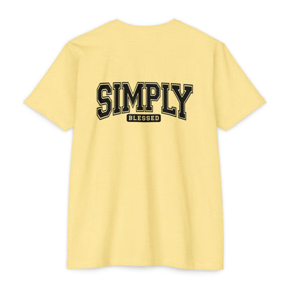 Simply Blessed T-Shirt — Vintage Collegiate Script Faith Tee