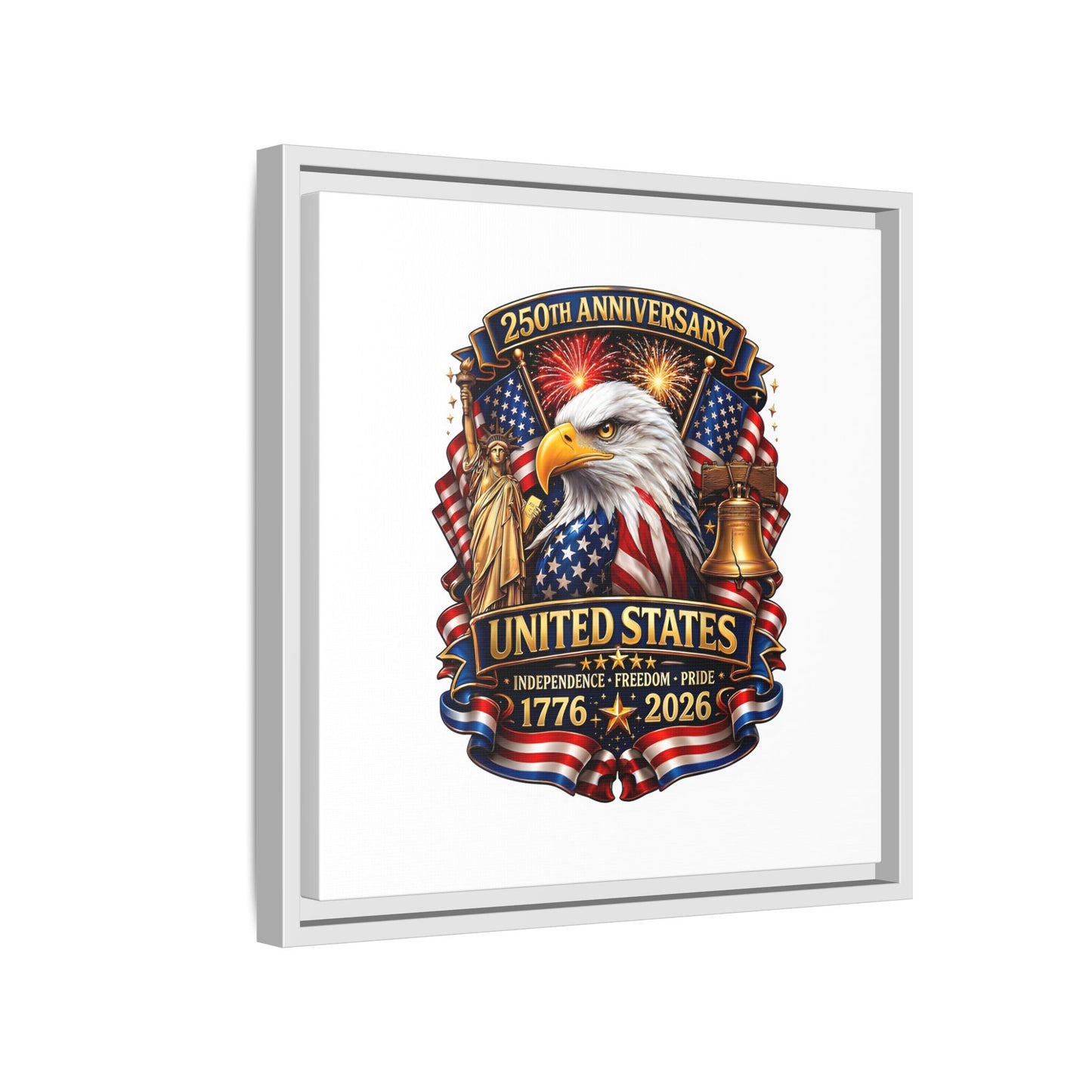 250th Anniversary United States Framed Canvas - Patriotic Eagle 1776–2026