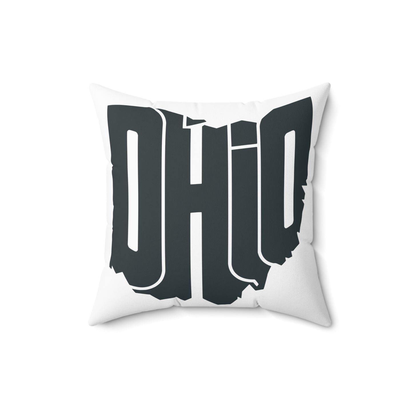Ohio State Outline Pillow — Bold Graphic "OHIO" Decorative Throw Pillow