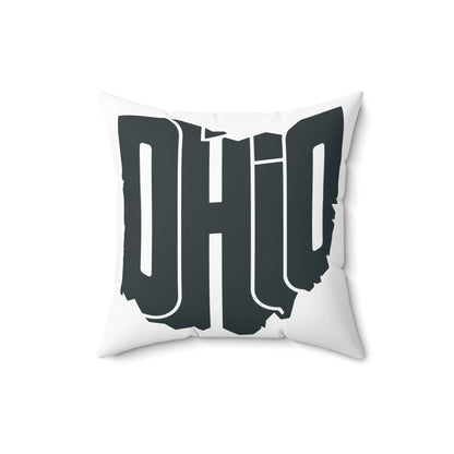 Ohio State Outline Pillow — Bold Graphic "OHIO" Decorative Throw Pillow