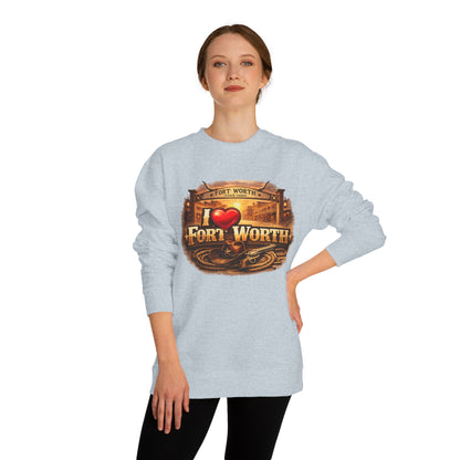 I Heart Fort Worth Crewneck Sweatshirt — Vintage Texas City Pride