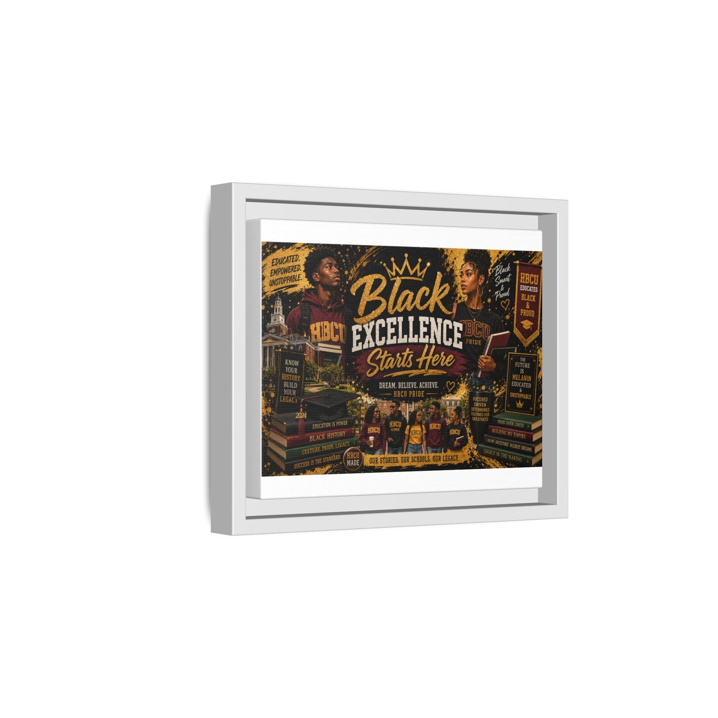 Black Excellence Starts Here Framed Canvas