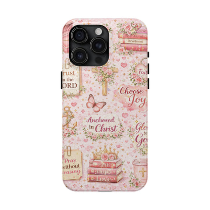 Anchored In Christ Phone Case | Christian floral iPhone Case