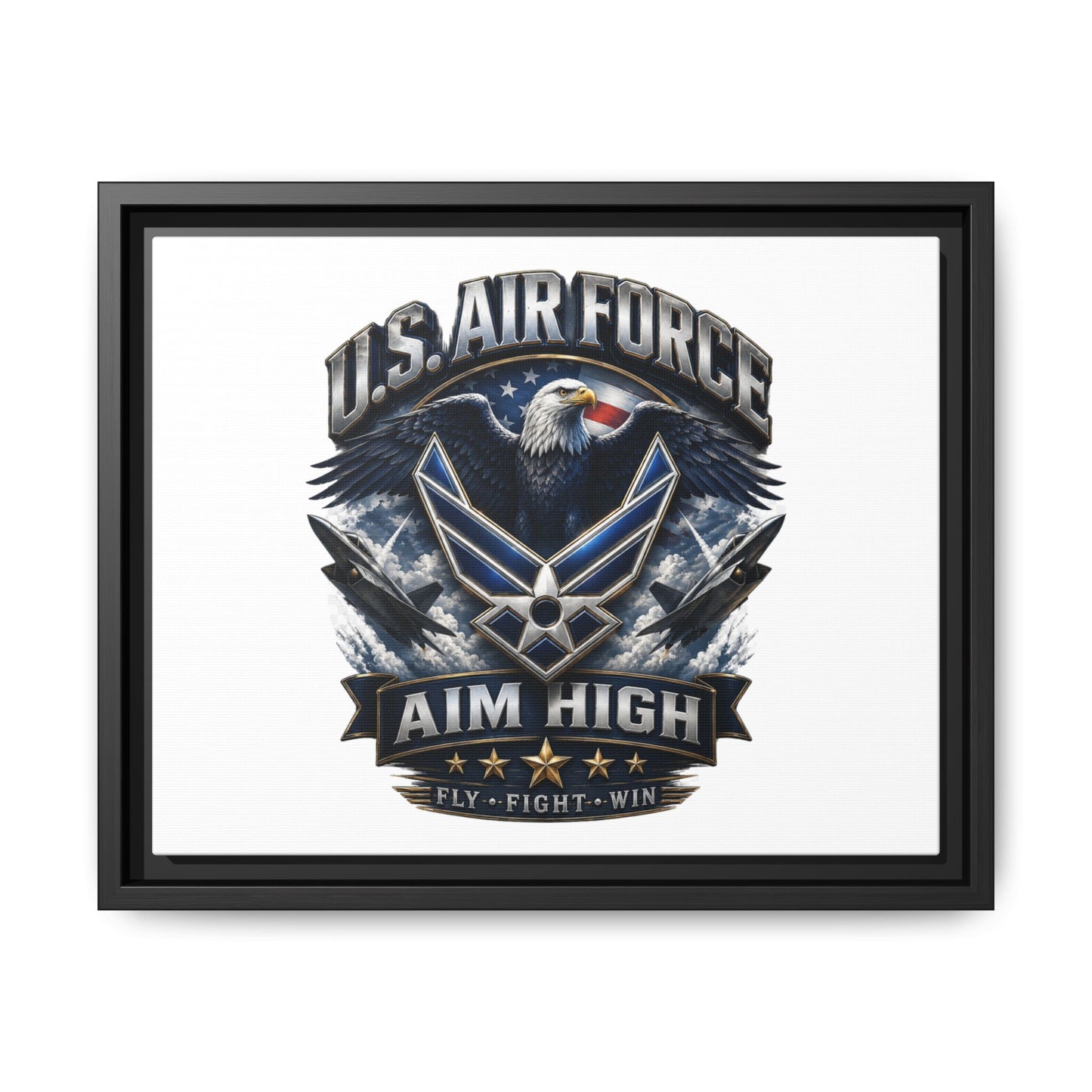 U.S. Air Force 'Aim High' Framed Matte Canvas Wall Art