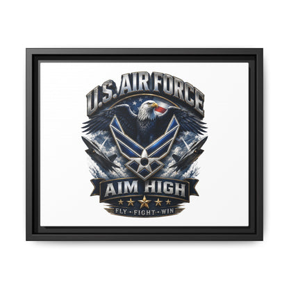 U.S. Air Force 'Aim High' Framed Matte Canvas Wall Art