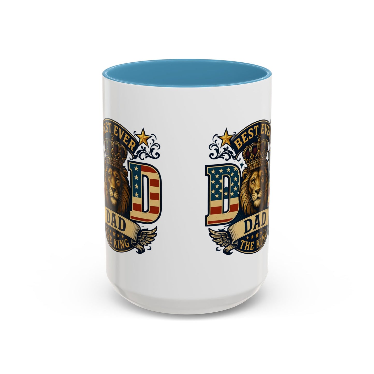 Best Ever Dad Coffee Mug — 'Dad the King' Lion Accent Mug (11/15oz)