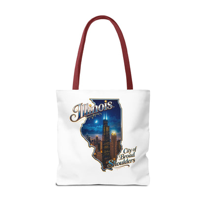 Illinois Skyline Tote Bag — "City of Broad Shoulders" Chicago Night Design