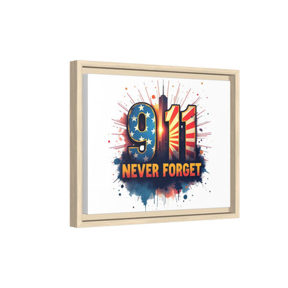 Framed Canvas Wall Art — “9·11 Never Forget” Memorial Print