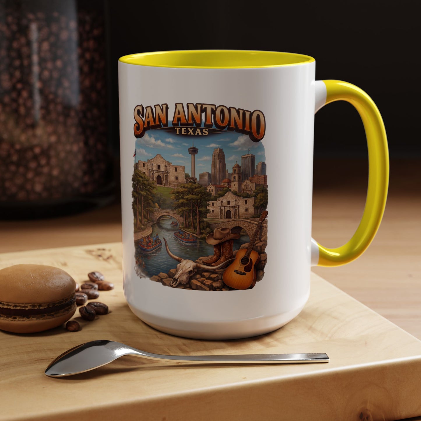 San Antonio Souvenir Coffee Mug – Texas Riverwalk Scenic Accent Mug (11/15oz)