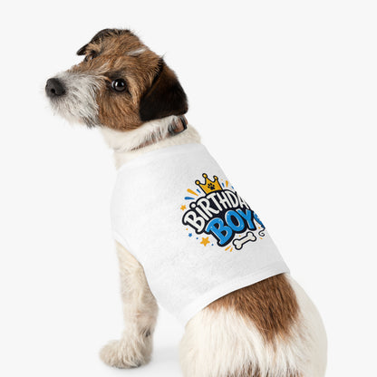 Pet Tank Top - "Birthday Boy" Paw Print Dog Birthday Shirt