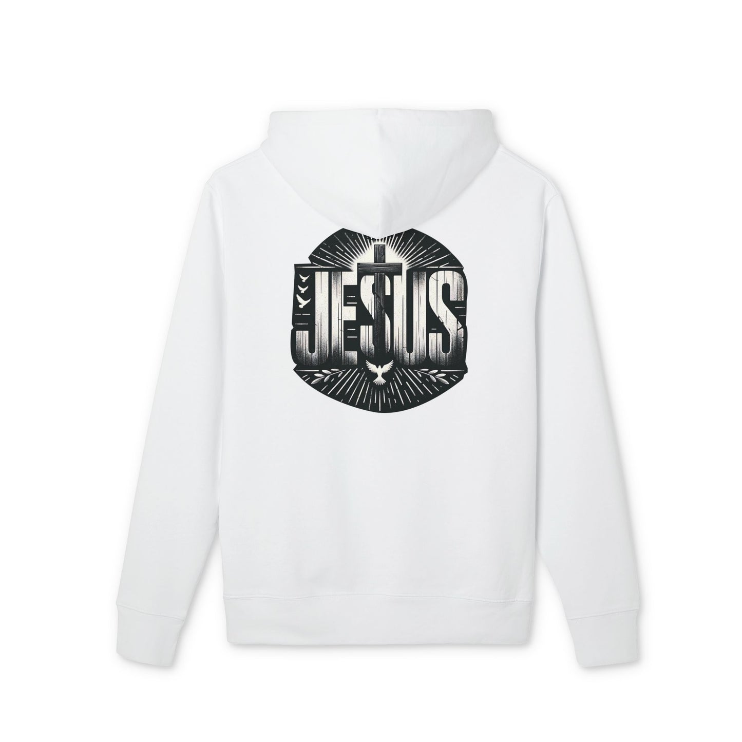 Christian Jesus Graphic Hoodie — Faith Cross & Dove Design