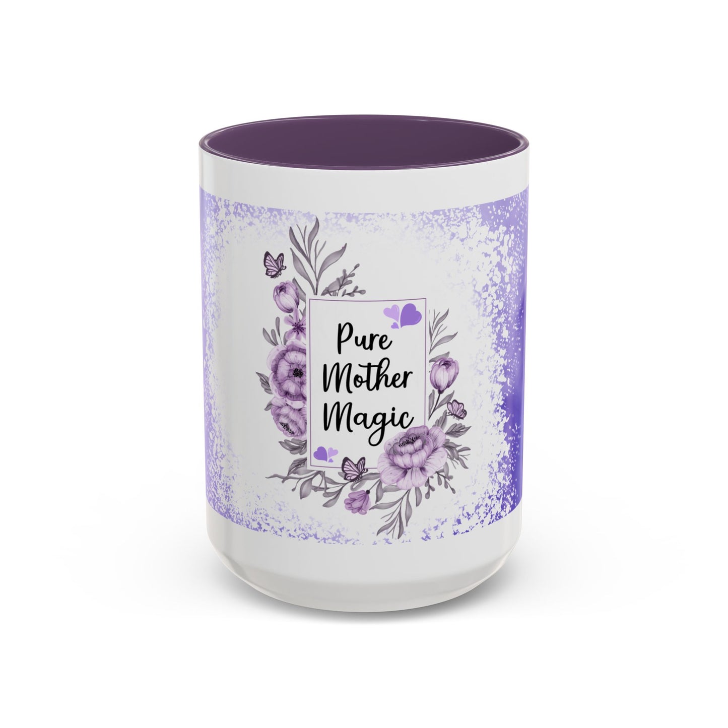 Pure Mother Magic Accent Coffee Mug — Floral Purple 11/15oz