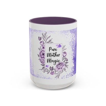 Pure Mother Magic Accent Coffee Mug — Floral Purple 11/15oz