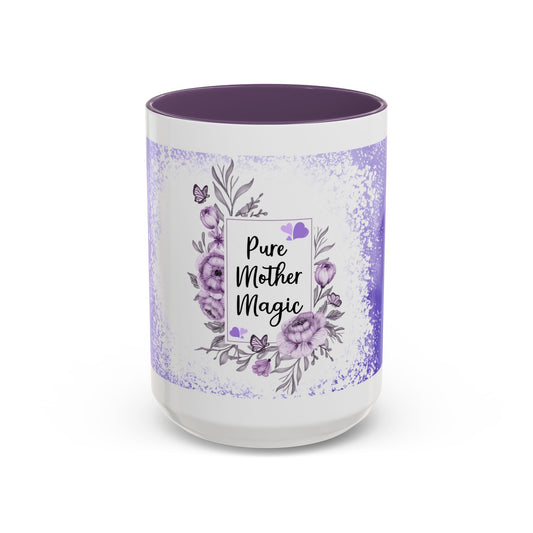 Pure Mother Magic Accent Coffee Mug — Floral Purple 11/15oz