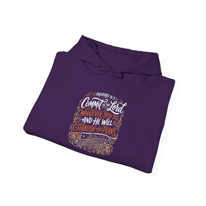Proverbs 16:3 Commit to the Lord Christian Hoodie