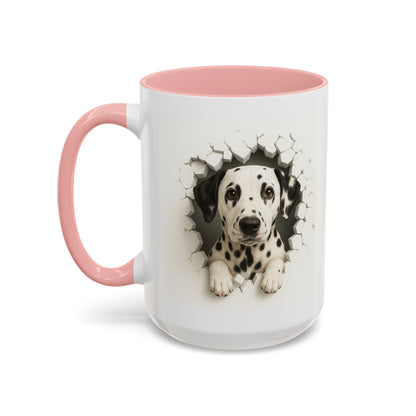 Dalmatian Peekaboo Accent Coffee Mug - Cute Dog Lover Gift (11/15oz)