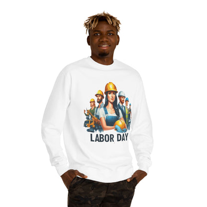 Labor Day Crewneck Sweatshirt — Construction Workers Graphic