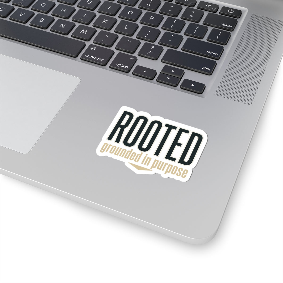 Rooted — Kiss-Cut Stickers | faith streetwear, bold type