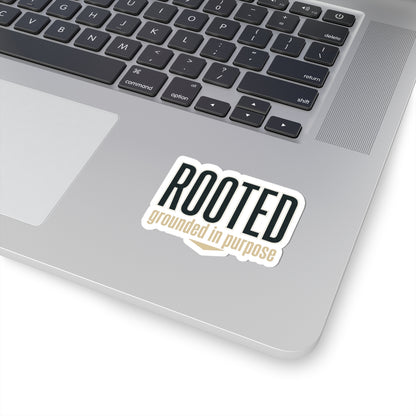 Rooted — Kiss-Cut Stickers | faith streetwear, bold type