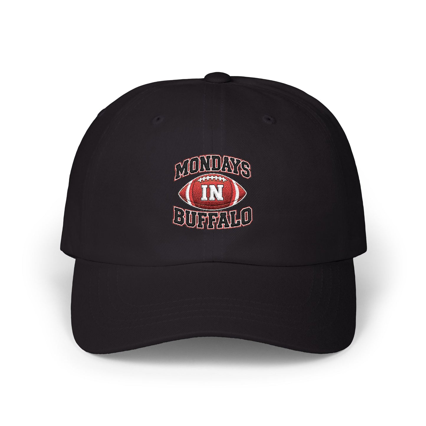 Dad Cap — "Mondays in Buffalo" Vintage Football Logo Hat