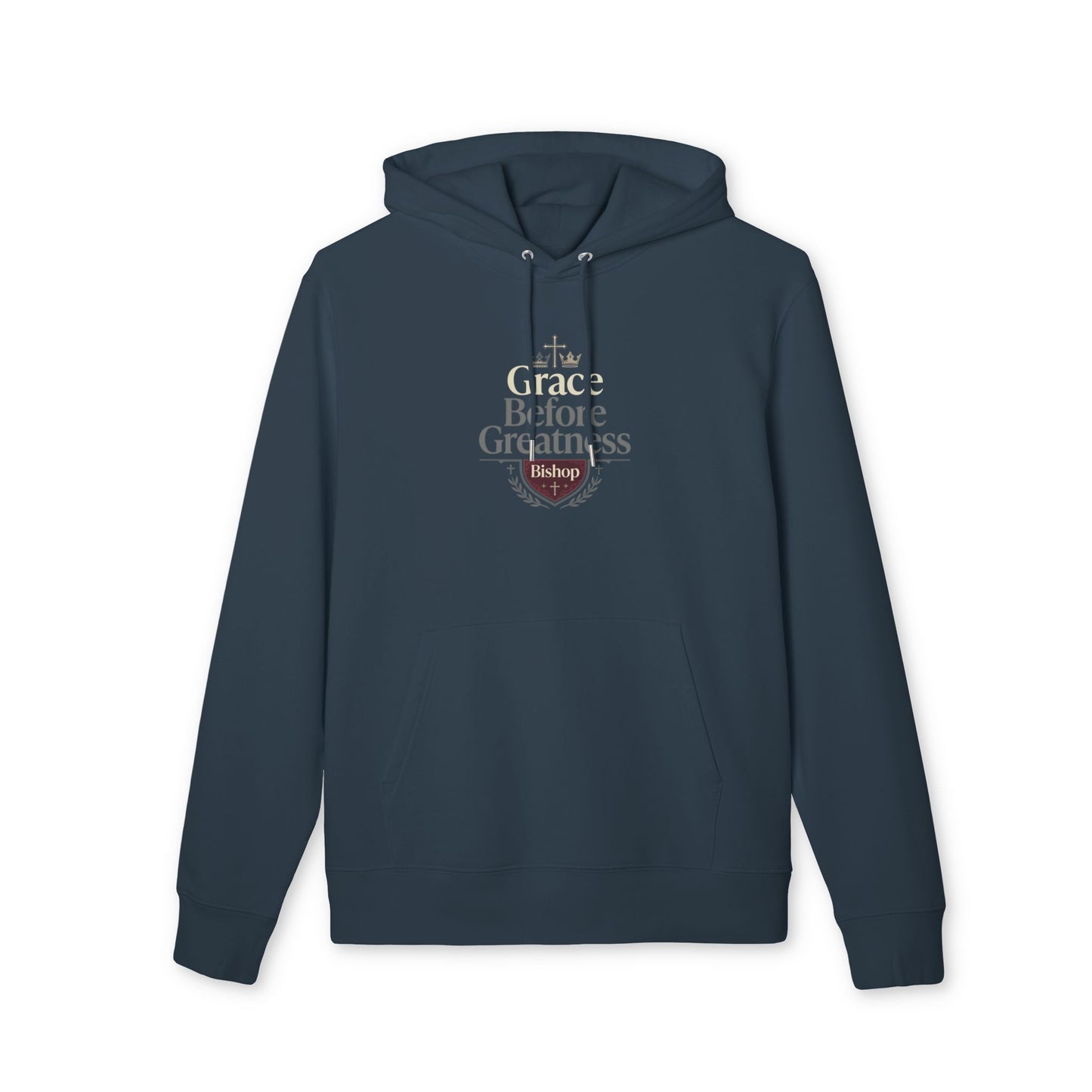 Grace Before Greatness Hoodie — Faith-Based Bishop Design