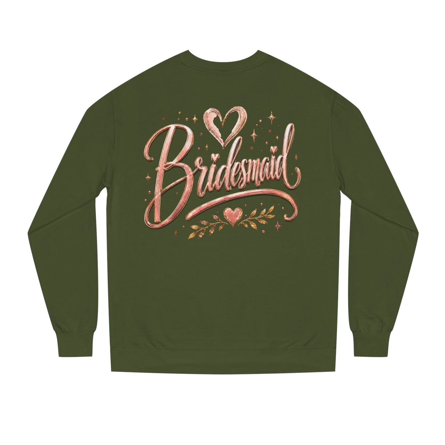 Bridesmaid Crewneck Sweatshirt — Rose Gold Script Bridesmaid Pullover