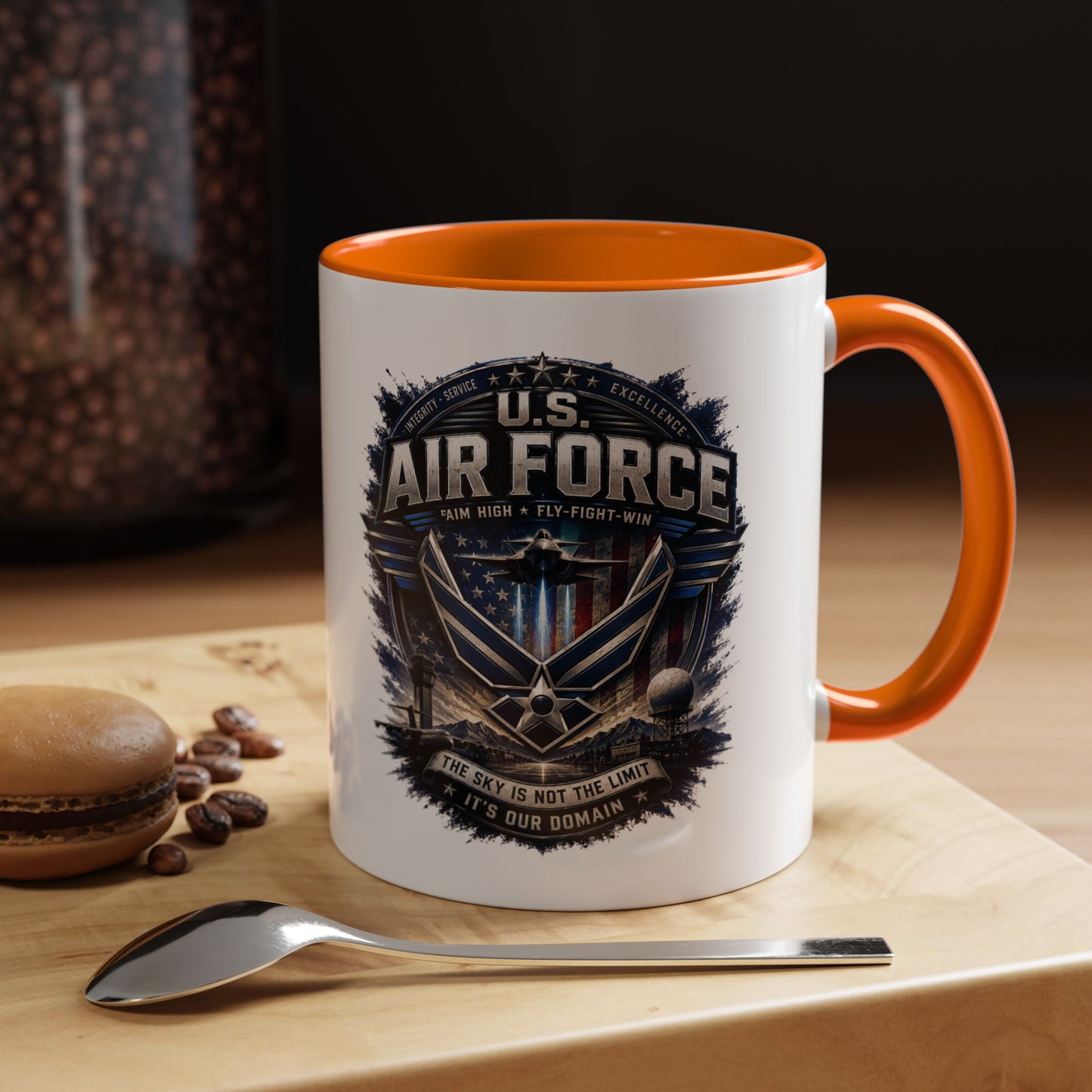 U.S. Air Force Accent Coffee Mug — Military Emblem 11/15oz