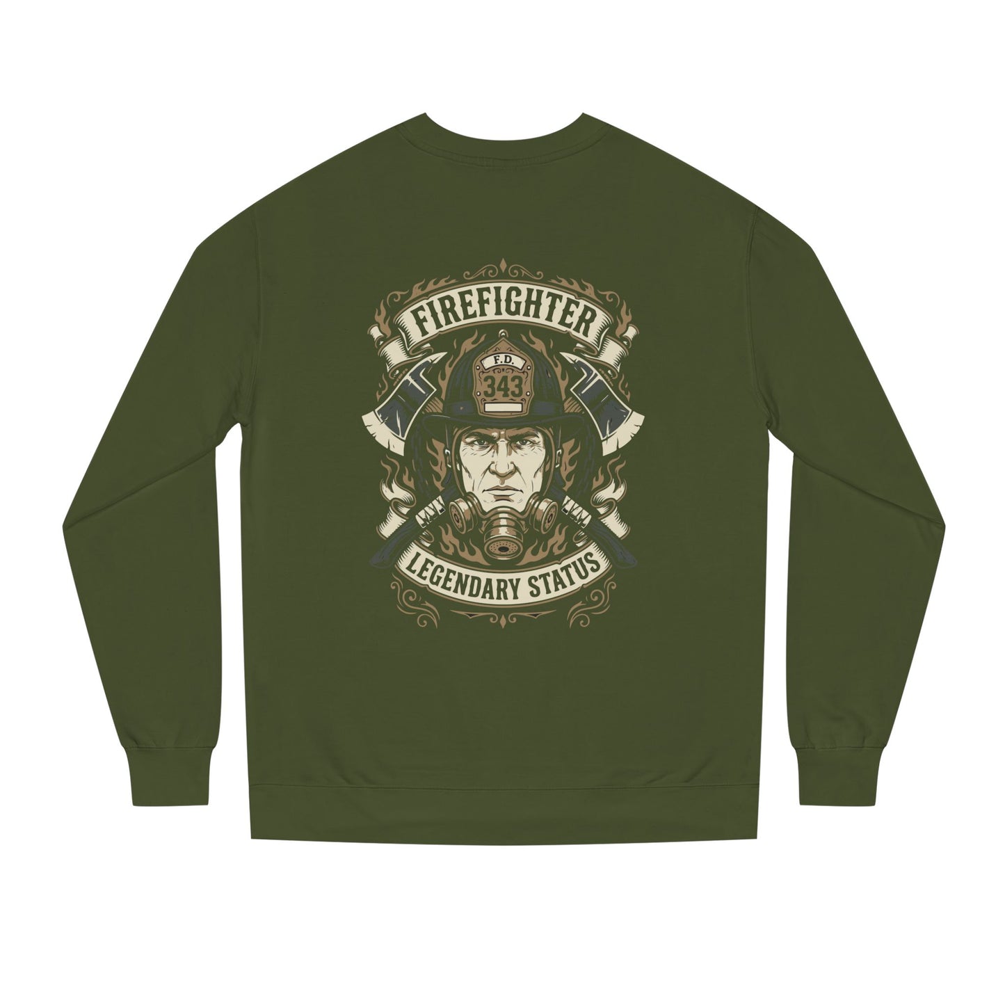 Firefighter Crewneck Sweatshirt — "Legendary Status" Graphic