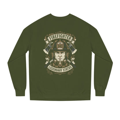Firefighter Crewneck Sweatshirt — "Legendary Status" Graphic