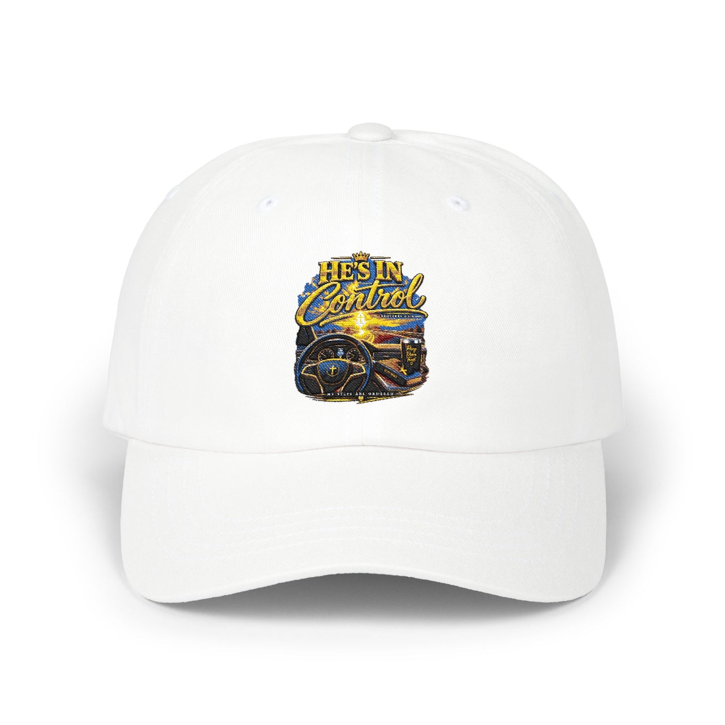 Dad Cap – 'He's In Control' Vintage Car Embroidered Baseball Hat