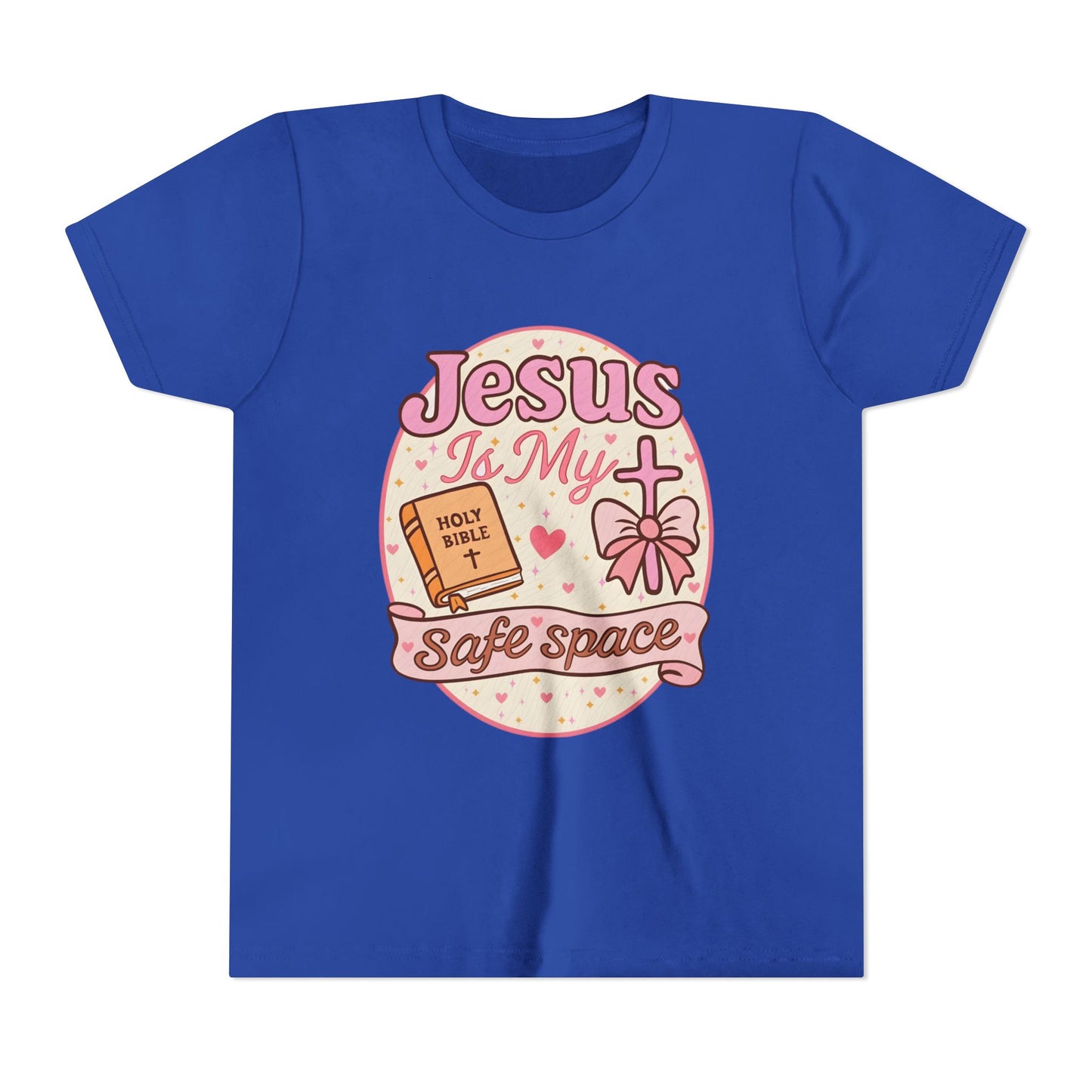 Youth Tee — "Jesus Is My Safe Space" Christian Kids T-Shirt