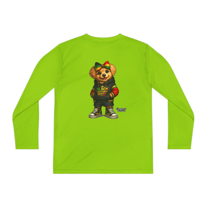 Youth Long Sleeve Tee — Rasta Bear 'Black History' Graphic