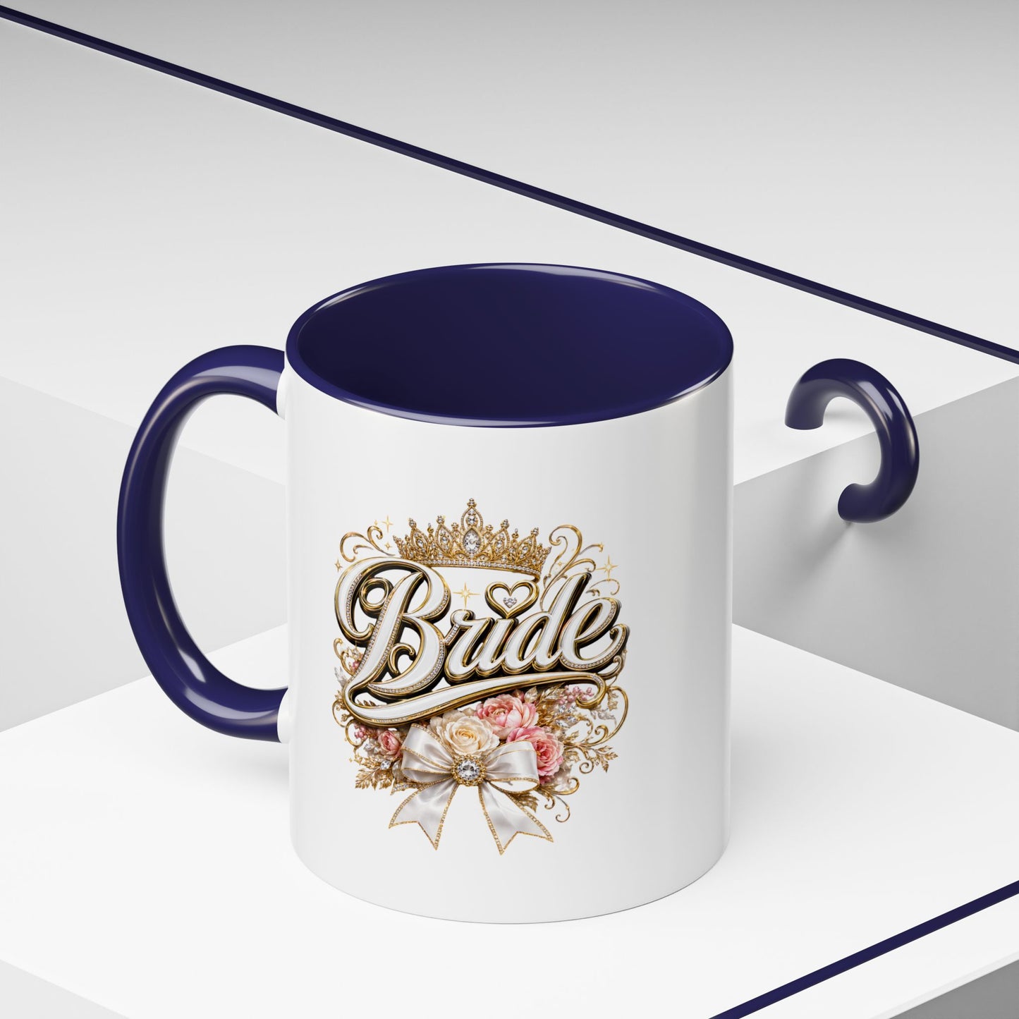 Bride Accent Coffee Mug — Floral Crown Bridal Gift (11/15oz)