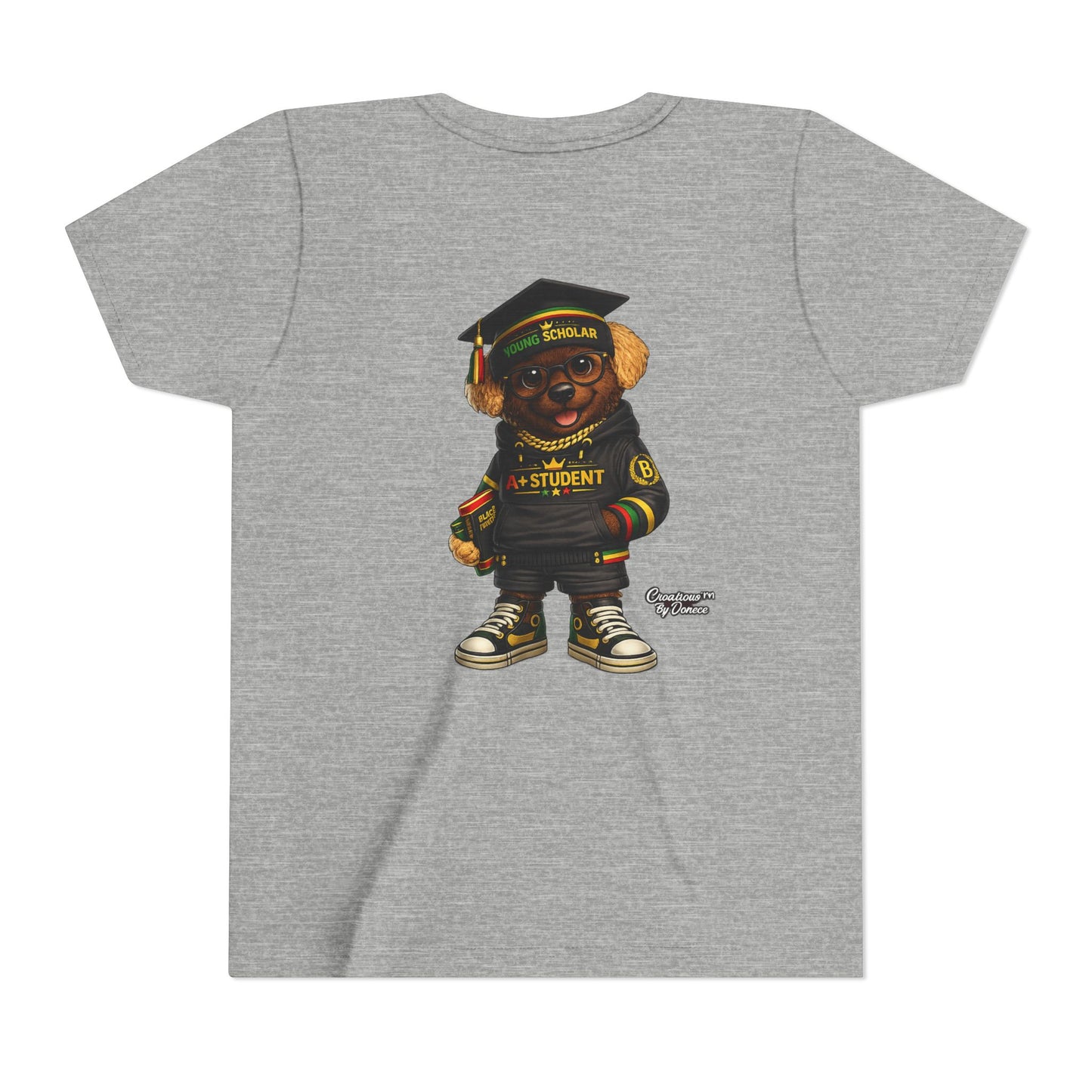 Youth Tee — Scholar Student Bear Graduation Graphic
