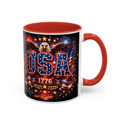 USA Eagle Coffee Mug – Patriotic 1776 Accent Mug (11/15oz)