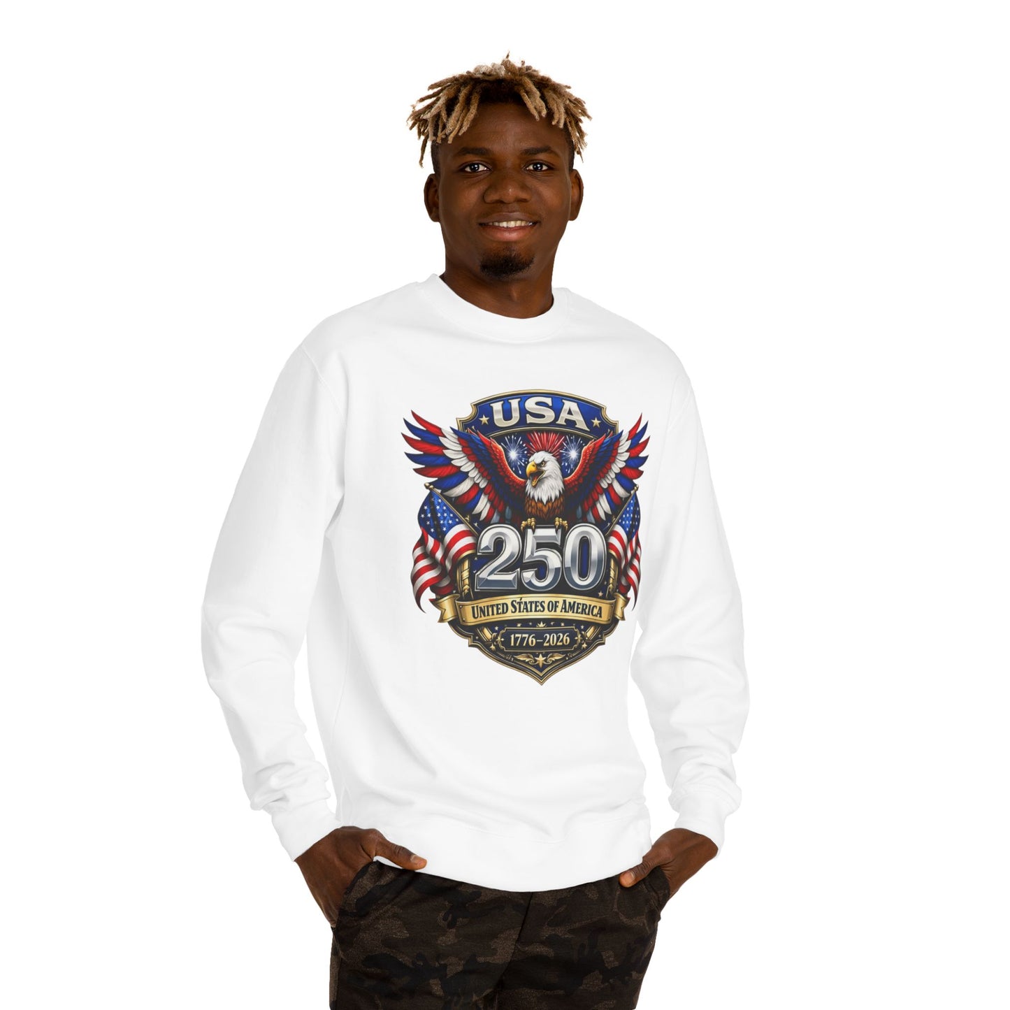 USA 250th Anniversary Eagle Sweatshirt — 1776-2026 Patriotic Crewneck