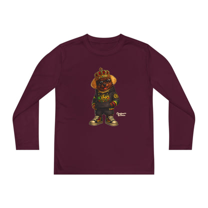 Youth Long Sleeve Tee — 'King' Bear Graphic