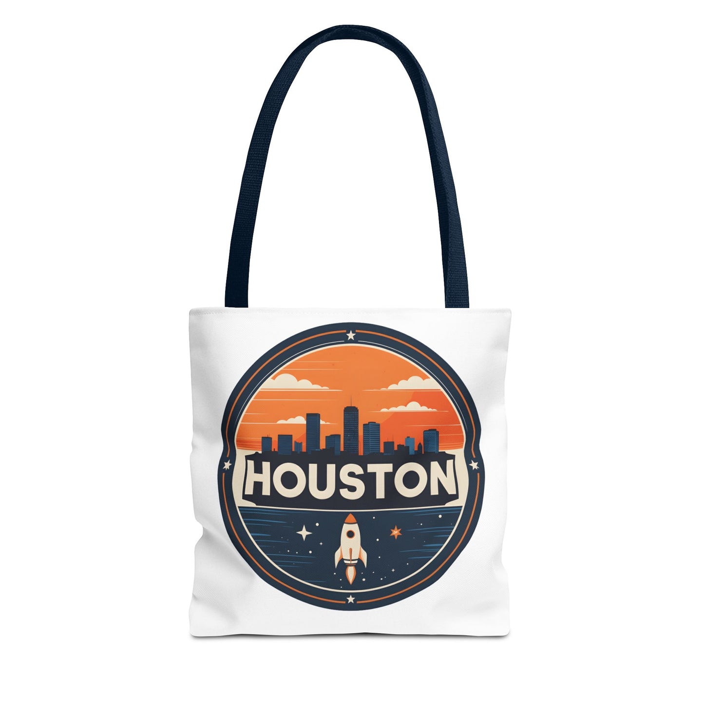 Houston Skyline Rocket Tote Bag – Retro Space City Canvas Tote