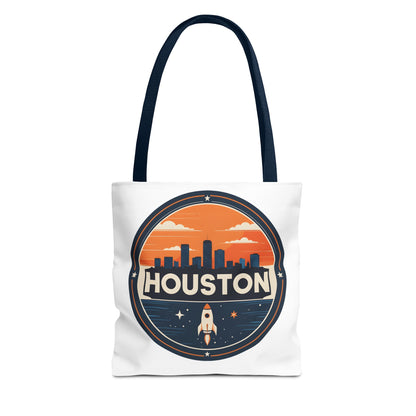 Houston Skyline Rocket Tote Bag – Retro Space City Canvas Tote