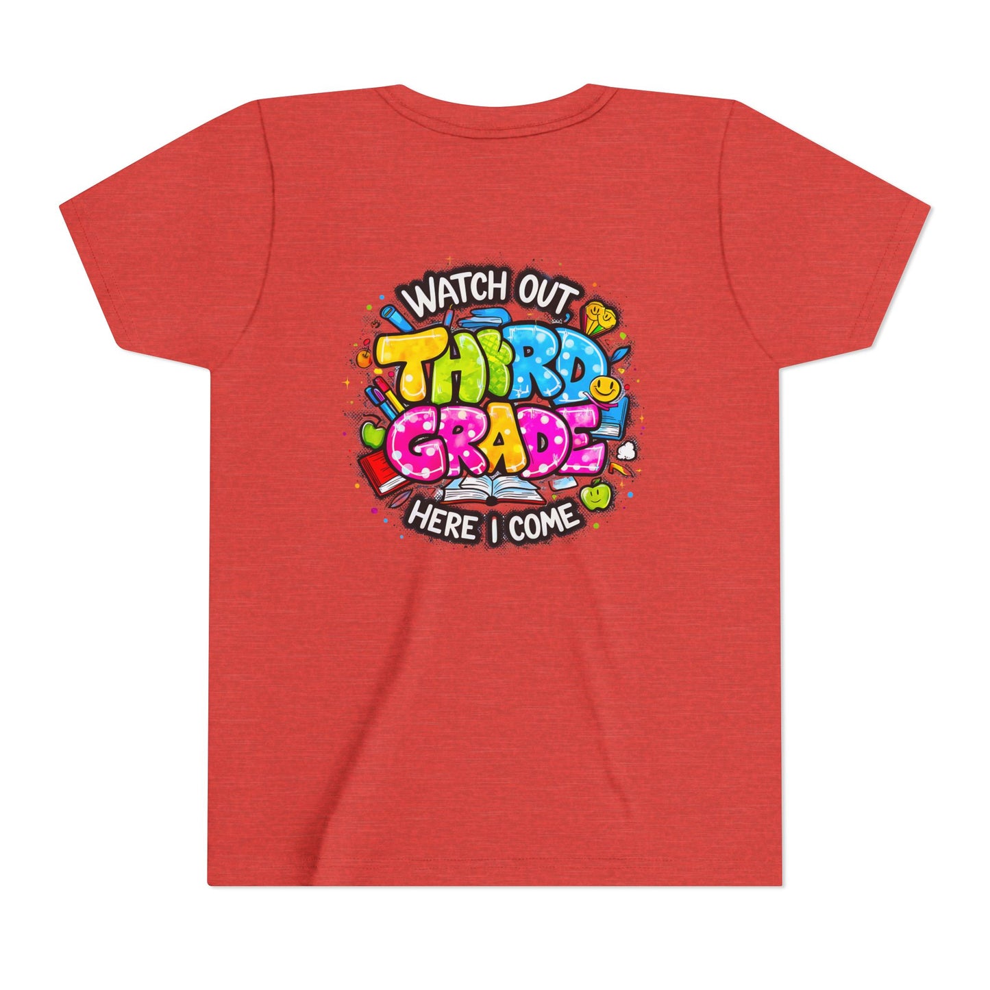 Third Grade Kids T‑Shirt — "Watch Out Third Grade Here I Come" Back-to-School Tee