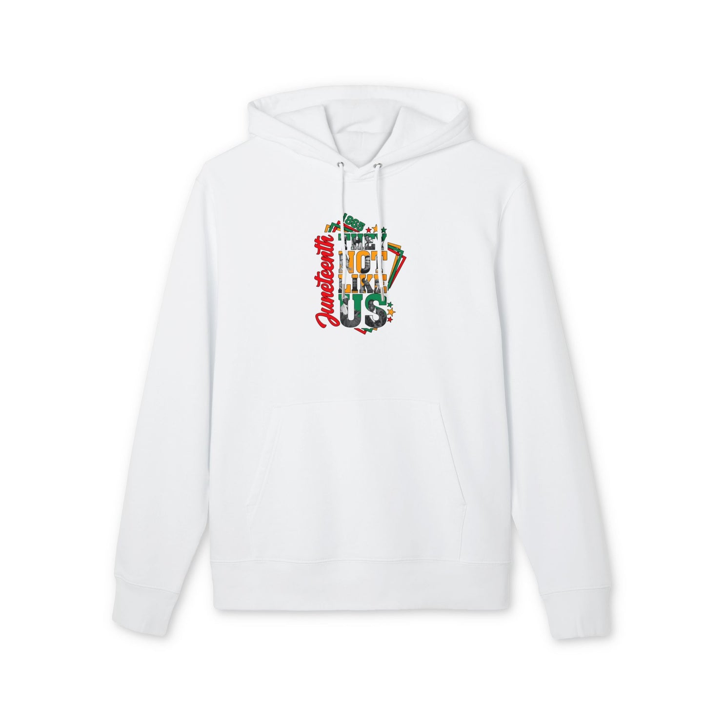 Julietots 'Not Like Us' Graphic Hoodie — Retro Badge Design