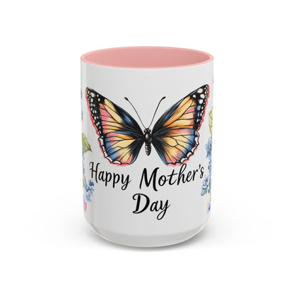 Mother's Day Butterfly Floral Accent Coffee Mug – "Happy Mother's Day"