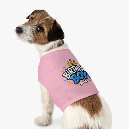 Pet Tank Top - "Birthday Boy" Paw Print Dog Birthday Shirt