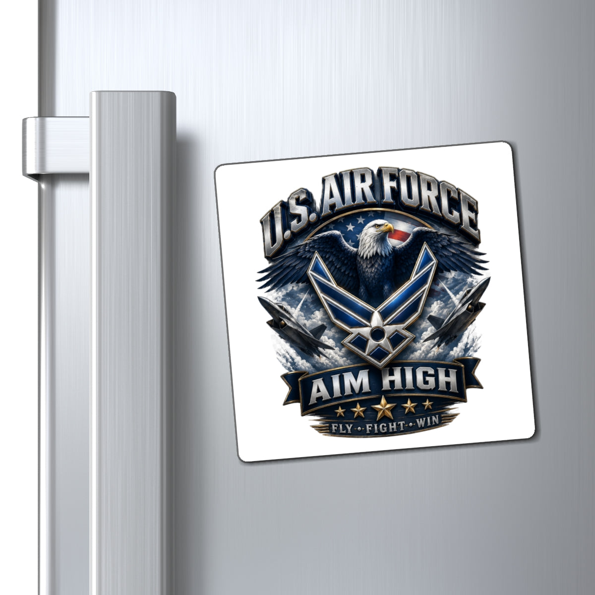 U.S. Air Force 'Aim High' Military Eagle Magnet — Fly Fight Win Refrigerator Magnet