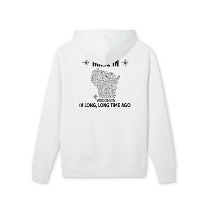 Wisconsin 'Made In' Graphic Hoodie — "A Long, Long Time Ago" State Map Design
