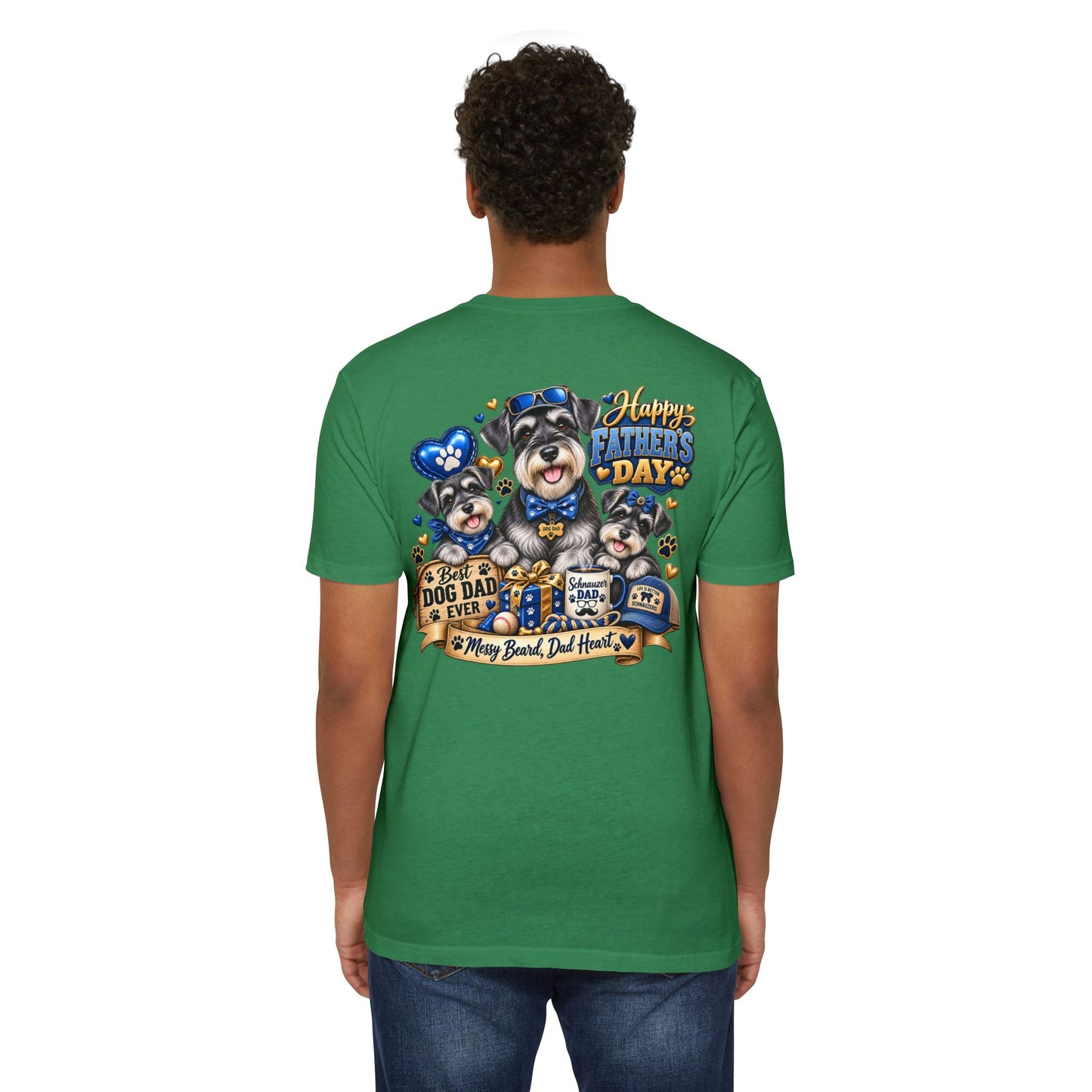 Father's Day Dog Dad T-Shirt – "Best Dog Dad Ever" Paw Print Tee