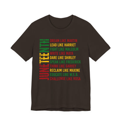 Juneteenth Tribute T-Shirt — “Dream Like Martin, Lead Like Harriet” Inspirational Black History Tee